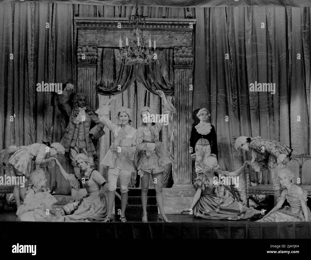 Pantomime at Windsor Dec. 21st. 1941. Ballroom Scene. Dance Minuet. June 16, 1953. (Photo by Camera Press Ltd.). Stock Photo