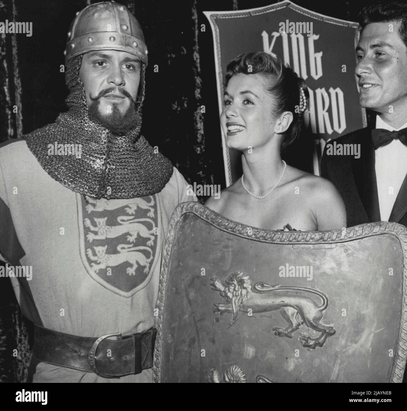 Roman Uniform - Eddie Fisher; Debbie Reynolds. June 10, 1955. (Photo by Jay Scott). Stock Photo
