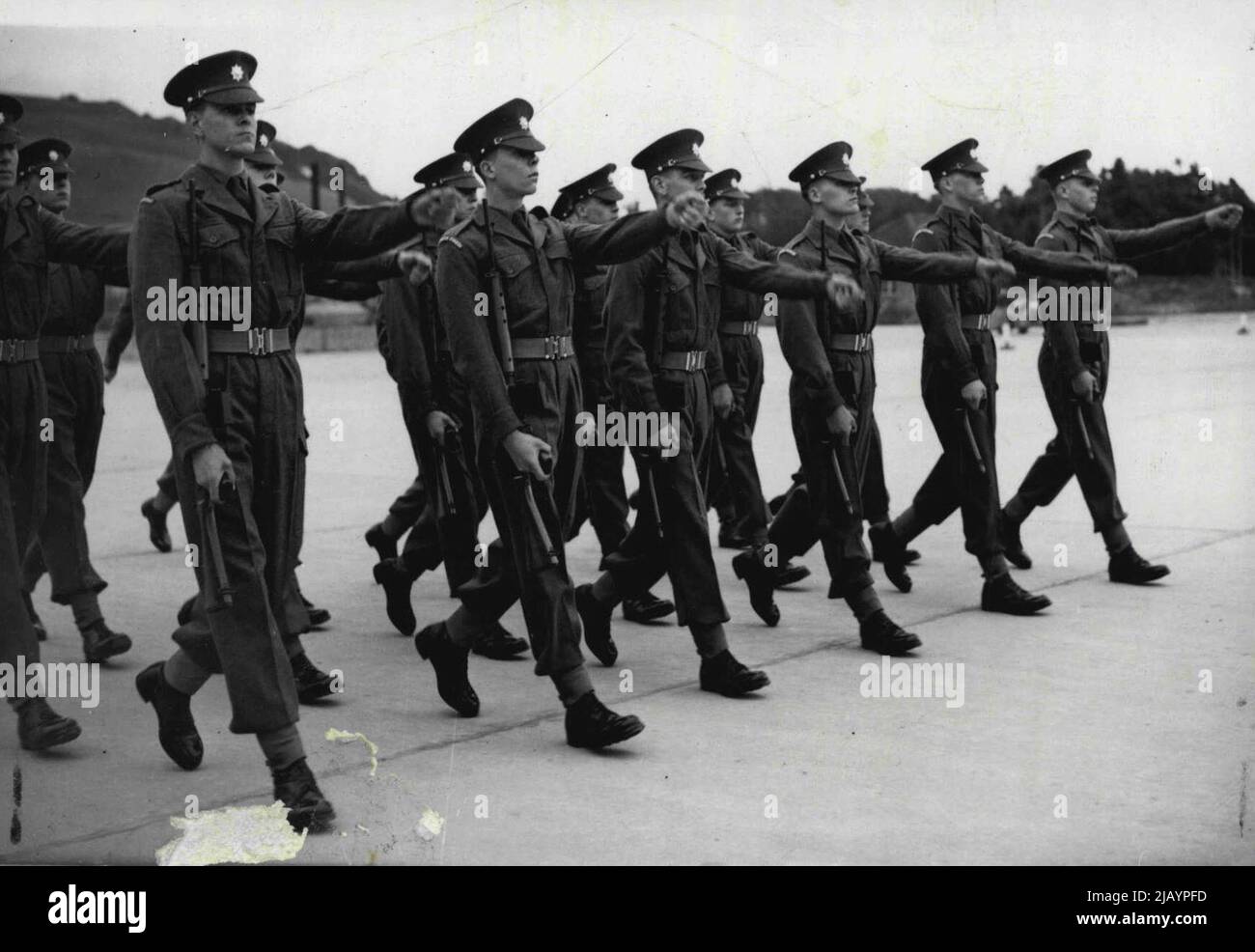 New Rifle Drill For British Army A demonstration by a squad of Guards