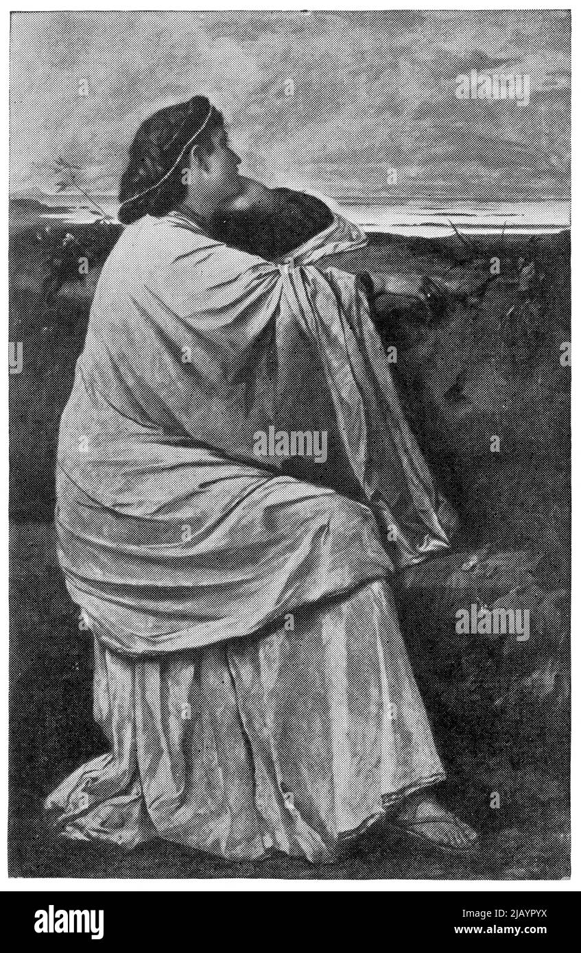 Iphigenia by a German painter Anselm Feuerbach. Publication of the book 'Meyers Konversations-Lexikon', Volume 2, Leipzig, Germany, 1910 Stock Photo
