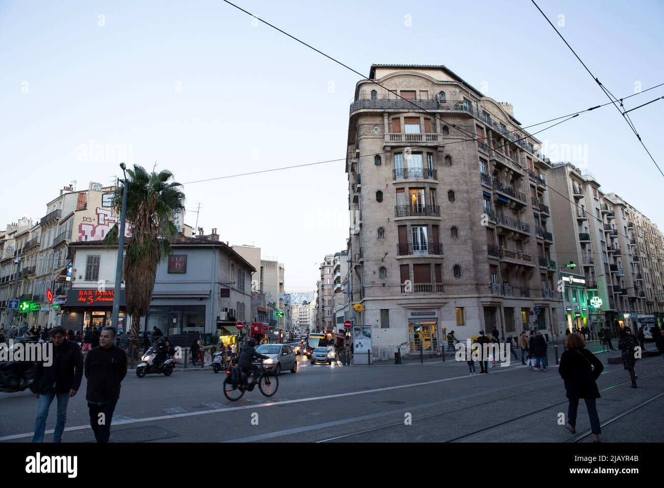 'Cinq Avenues' in Marseille on December 6, 2021. Photograph by Bénédicte Desrus Stock Photo