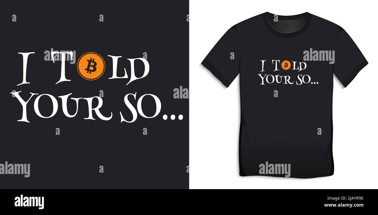 Bitcoin design text for T-shirt, text t-shirts vector Stock Vector