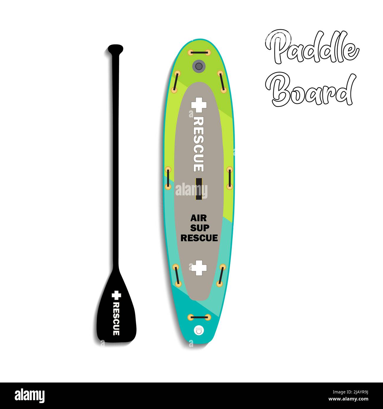 Paddle board colored with paddle vector Stock Vector Image & Art Alamy