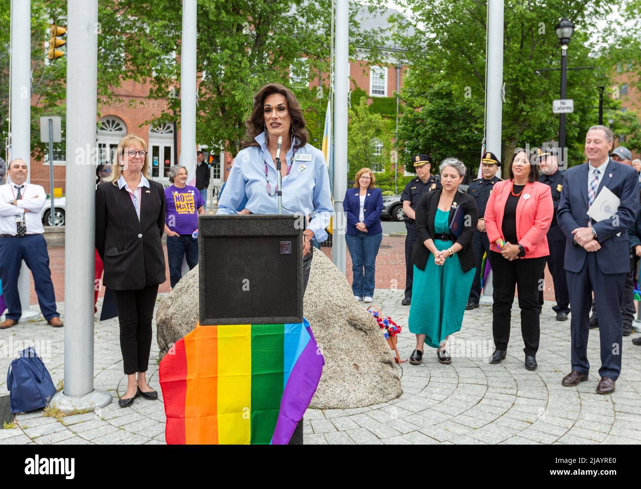 June 1, 2022. Salem, MA. Salem 2022 Pride Flag Raising The city of # ...