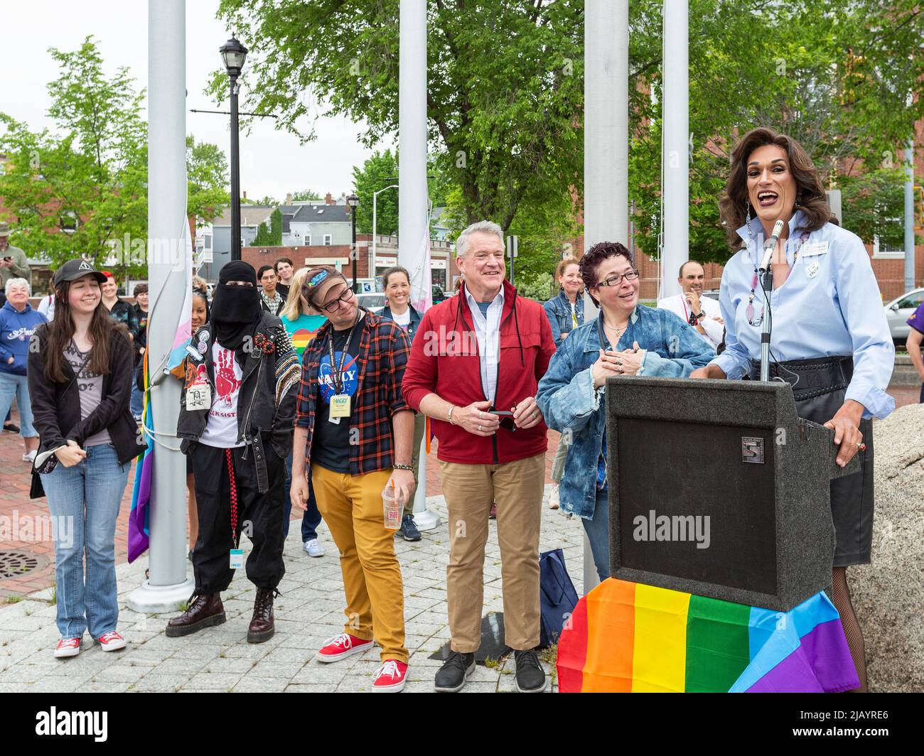 June 1, 2022. Salem, MA. Salem 2022 Pride Flag Raising The city of # ...