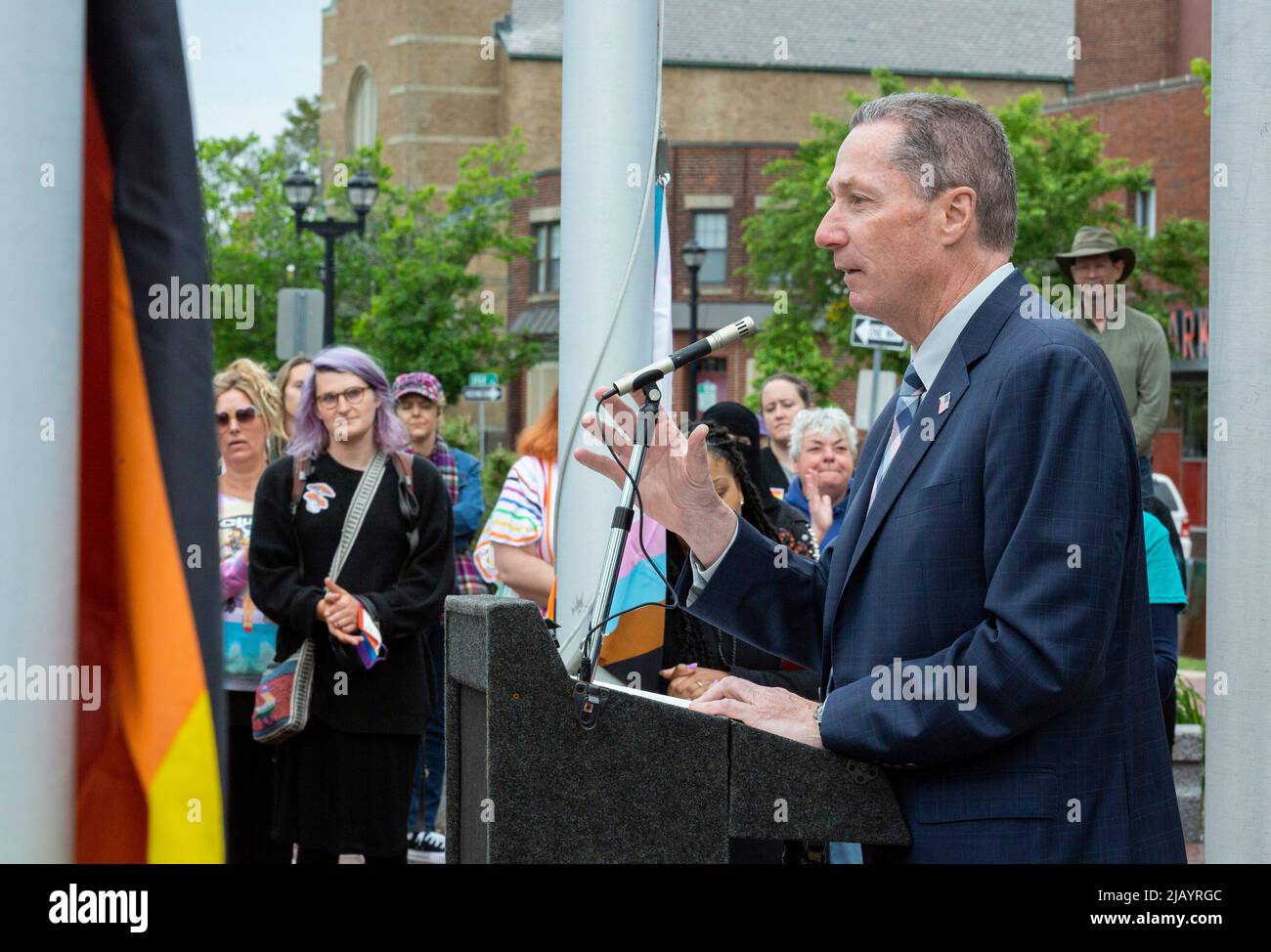 June 1, 2022. Salem, MA. Salem 2022 Pride Flag Raising The city of # ...