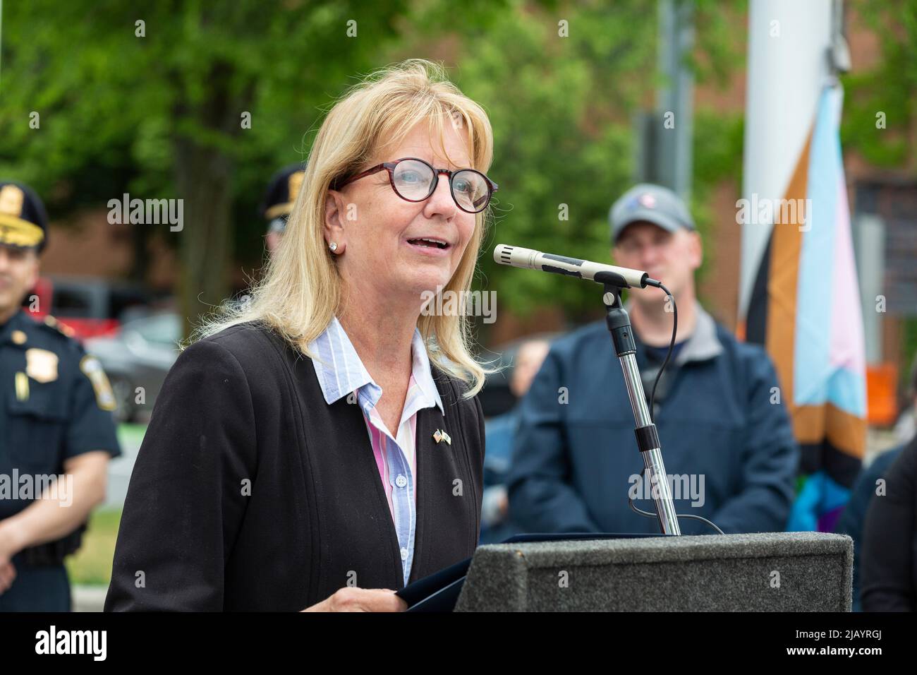 June 1, 2022. Salem, MA. Salem 2022 Pride Flag Raising The city of # ...