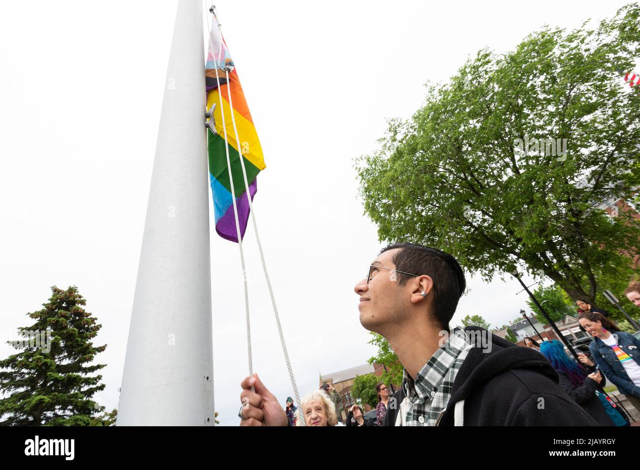 June 1, 2022. Salem, MA. Salem 2022 Pride Flag Raising The city of # ...
