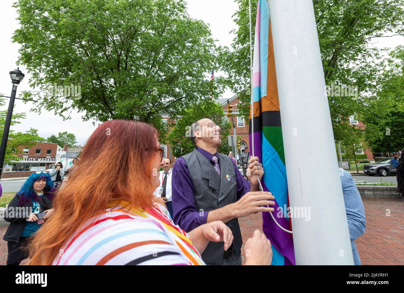 June 1, 2022. Salem, MA. Salem 2022 Pride Flag Raising The city of # ...