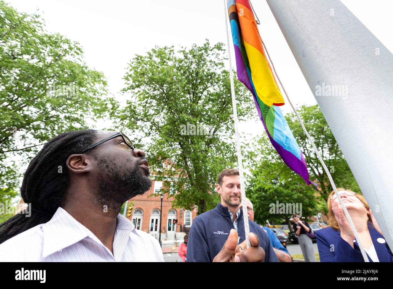June 1, 2022. Salem, MA. Salem 2022 Pride Flag Raising The city of # ...