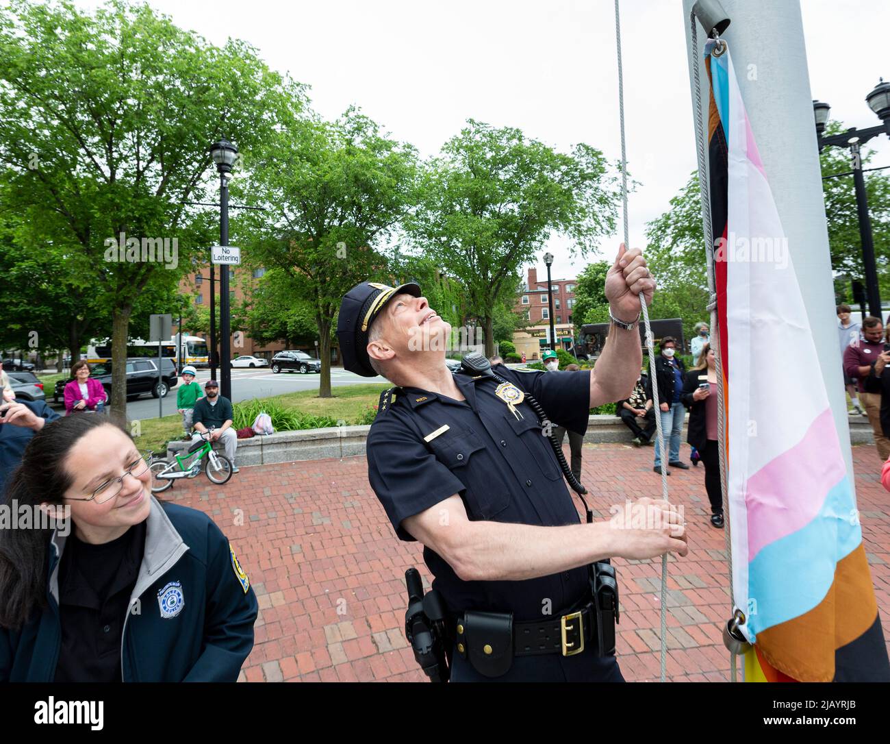 June 1, 2022. Salem, MA. Salem 2022 Pride Flag Raising The city of # ...