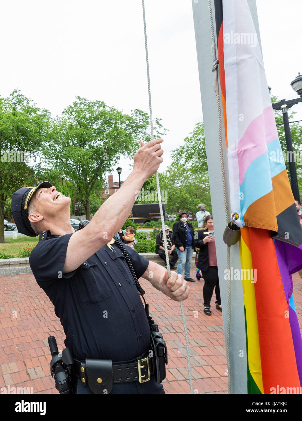 June 1, 2022. Salem, MA. Salem 2022 Pride Flag Raising The city of # ...