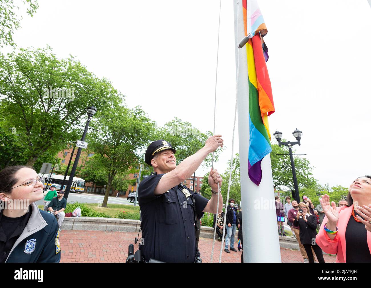 June 1, 2022. Salem, MA. Salem 2022 Pride Flag Raising The city of # ...
