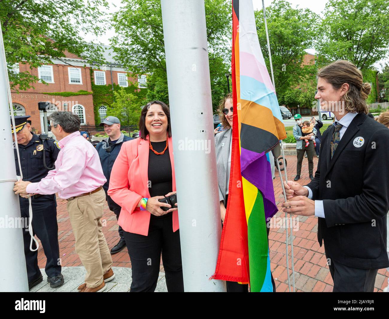June 1, 2022. Salem, MA. Salem 2022 Pride Flag Raising The city of # ...