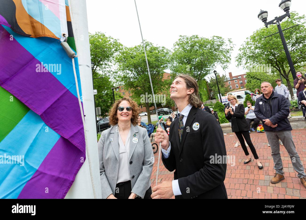 June 1, 2022. Salem, MA. Salem 2022 Pride Flag Raising The city of # ...