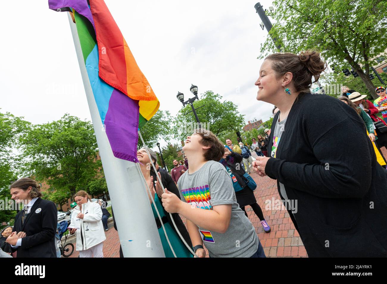 June 1, 2022. Salem, MA. Salem 2022 Pride Flag Raising The city of # ...