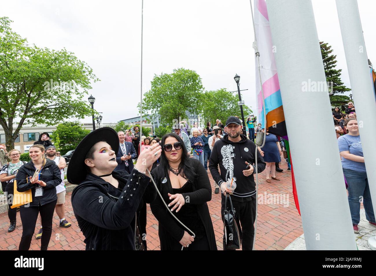 June 1, 2022. Salem, MA. Salem 2022 Pride Flag Raising The city of # ...