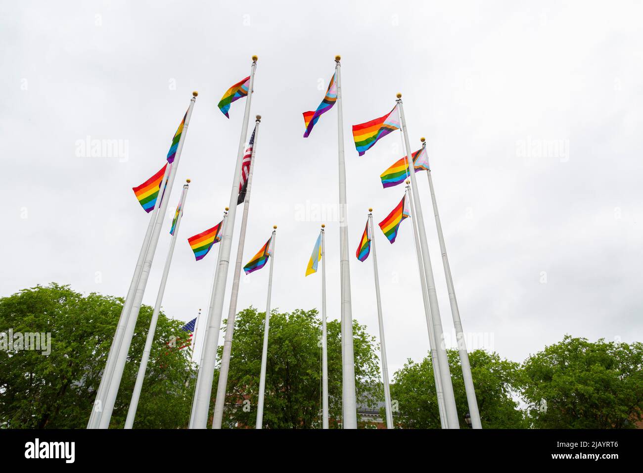 June 1, 2022. Salem, MA. Salem 2022 Pride Flag Raising The city of # ...