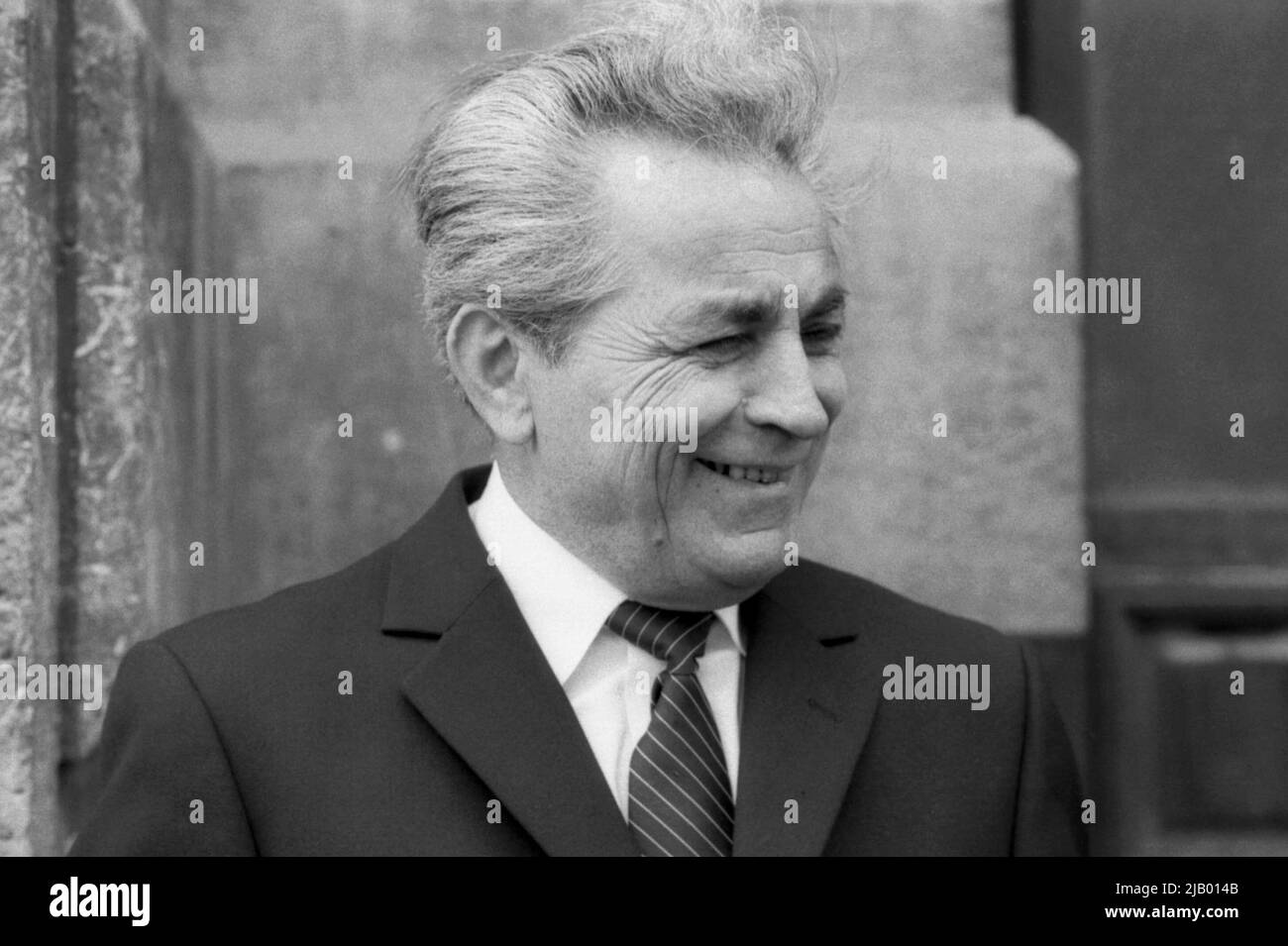 Bucharest, Romania, 1990. President of 'Steaua București' football (soccer) team,  Ion Alecsandrescu. Stock Photo