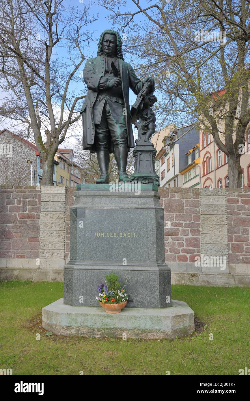 Monument to Johann Sebastian Bach in Eisenach, Thuringia, Germany Stock Photo