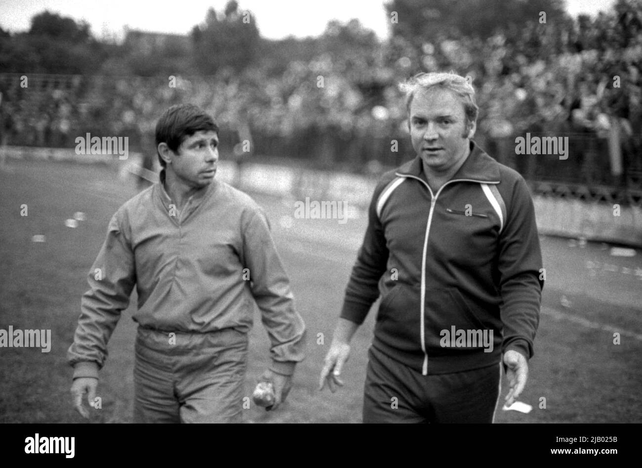 Romanian football (soccer) coaches Viorel Mateianu & Dumitru Baboie, approx. 1975 Stock Photo