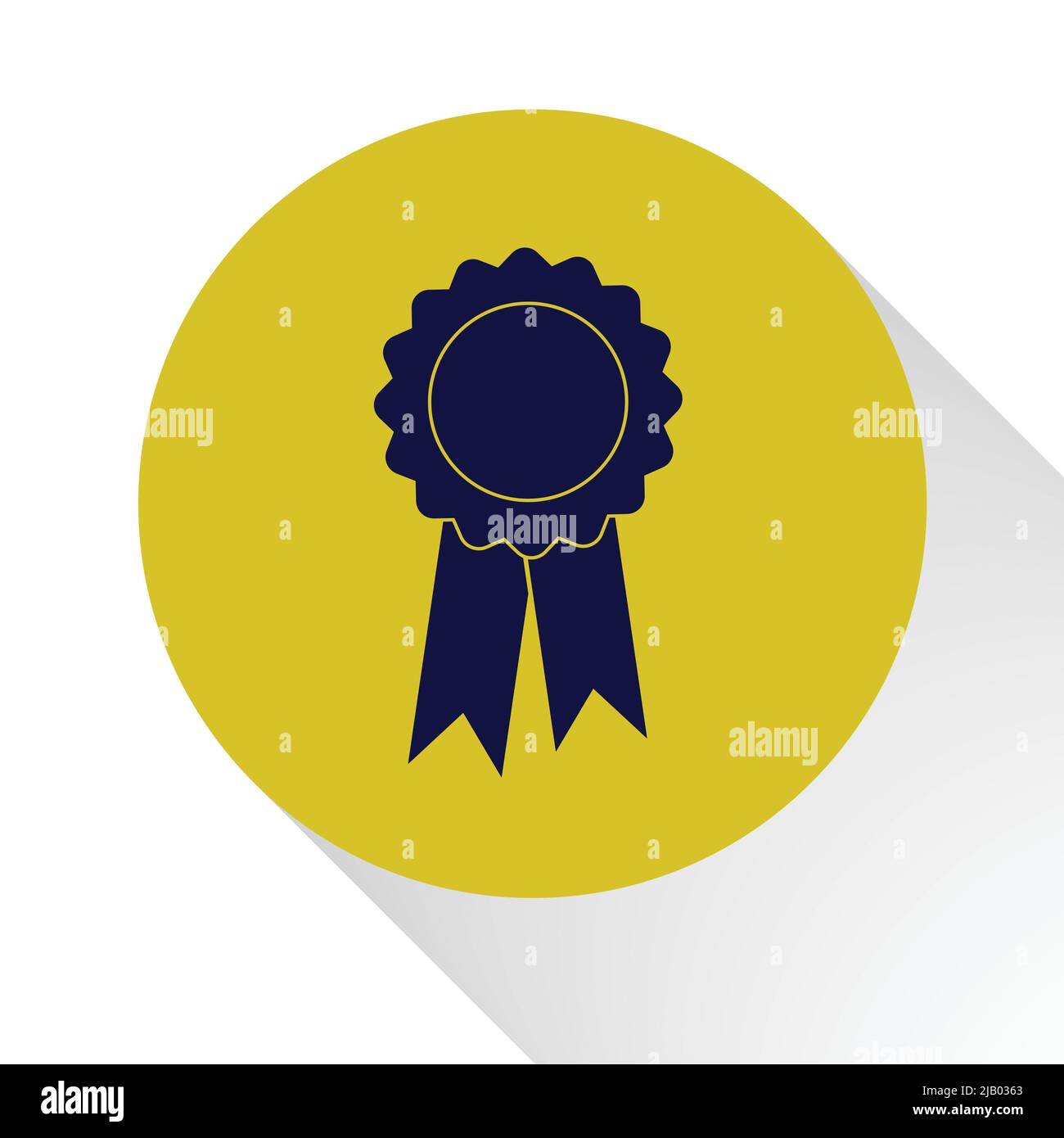 Seal stamp with ribbon. Flat design long shadow,Vector llustration Stock Vector