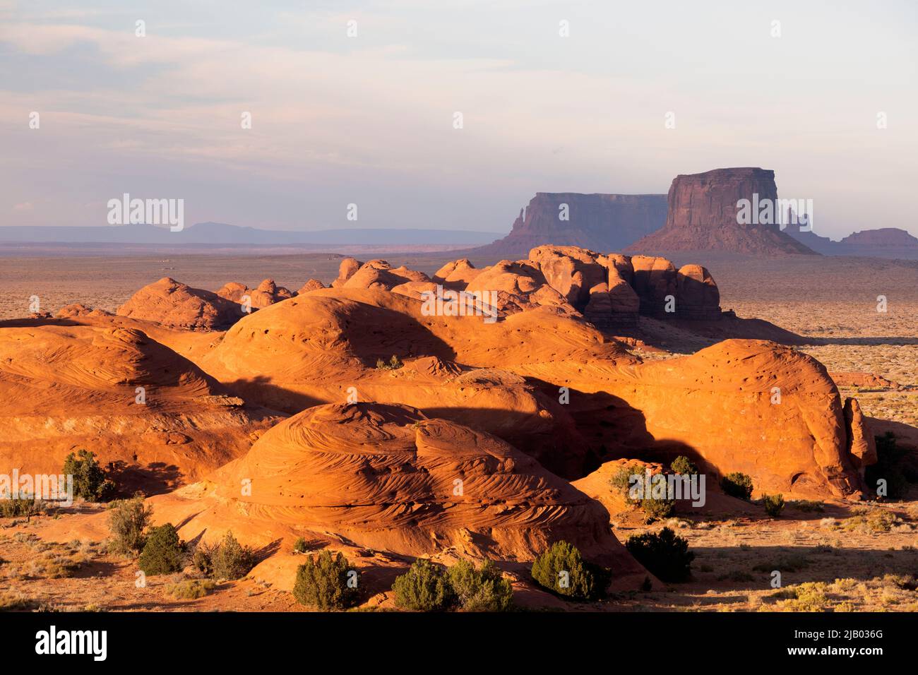 AZ00431-00....ARIZONA -Sandstone buttes in Monument Valley Navajo Tribal Park. Stock Photo