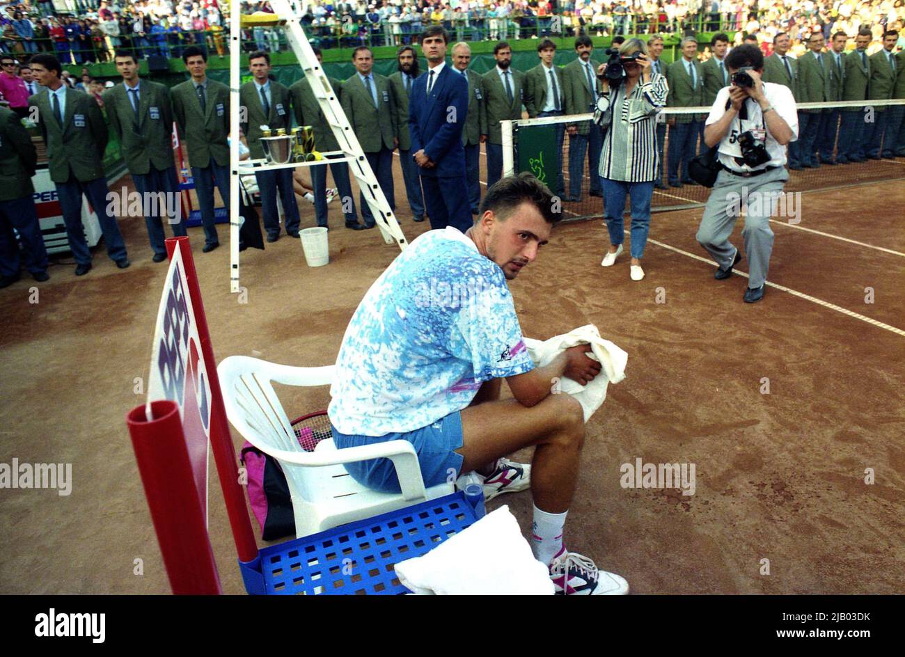Bucharest, Romania, 1994. Croatian tennis player Goran Ivanišević