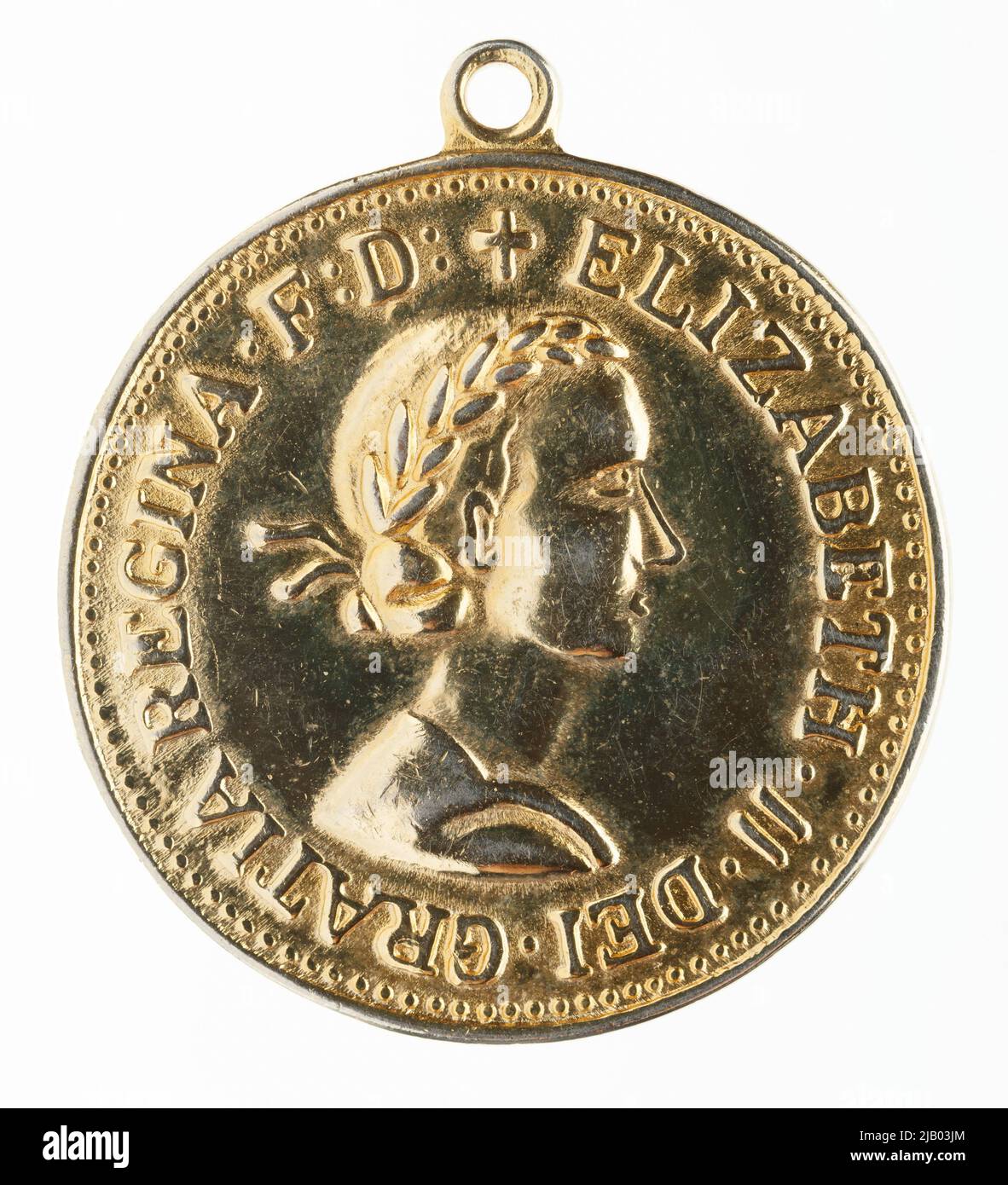 Medal: Elżbieta II, Half A Pension 1967 Stock Photo