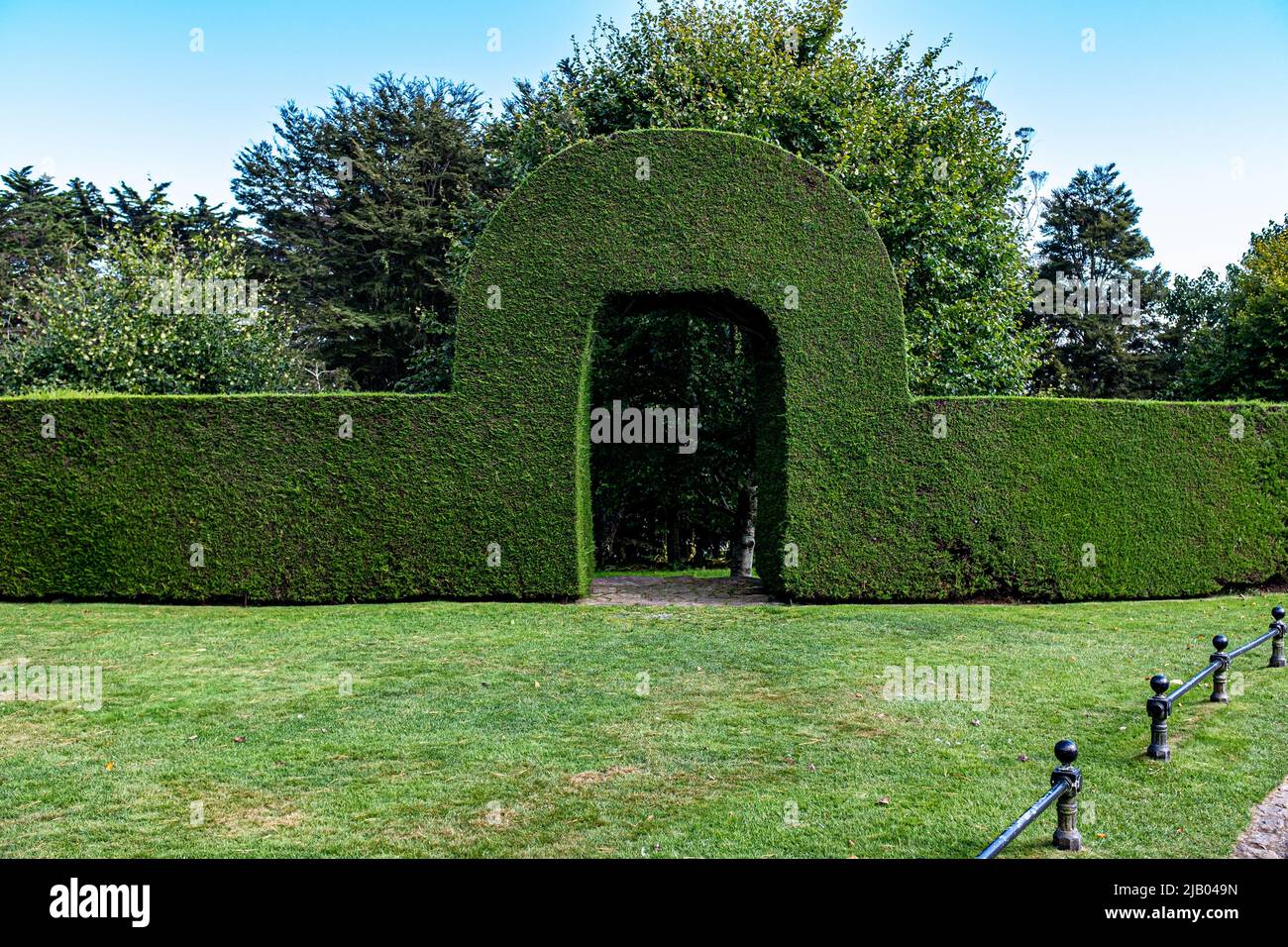 Manicured grounds of Larnach Castle. Dunedin, New Zealand 02/2015 Stock Photo