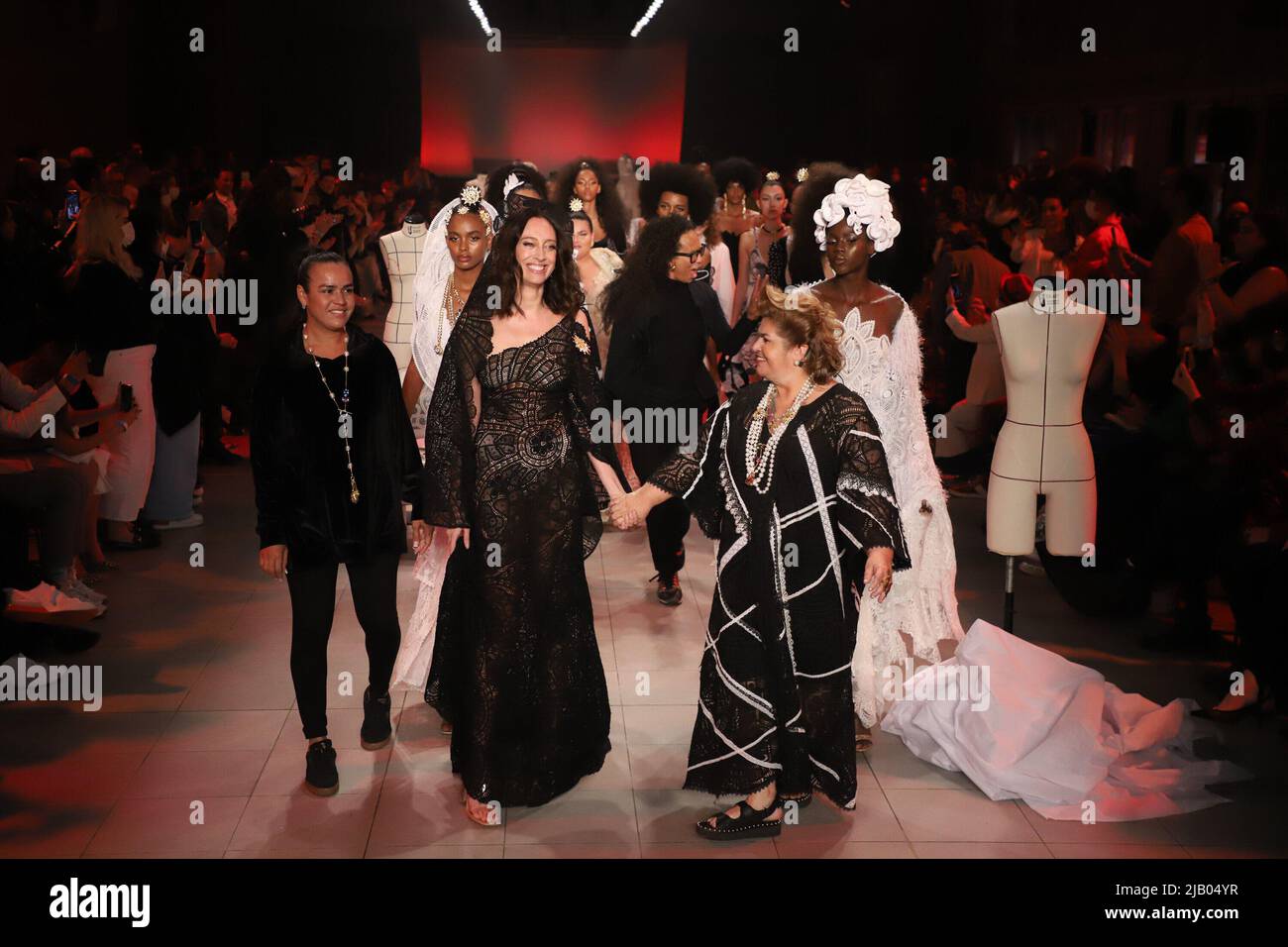 Sao Paulo, Brazil. 1st Jun 2022. Model during the Ponto Firme Project at  Sao Paulo Fashion Week (SPFW) at Senac Lapa Faustolo in Sao Paulo. (Photo:  Vanessa Carvalho/Brazil Photo Press) Credit: Brazil