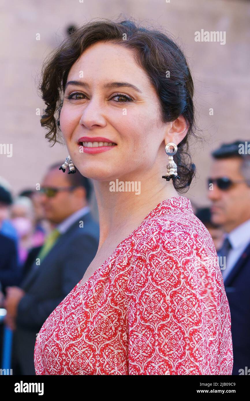 Madrid, Spain. 01st June, 2022. The president of the Community of Madrid, Isabel Diaz Ayuso, attends the bullfight of the San Isidro fair in the Las Ventas bullring in Madrid. (Photo by Atilano Garcia/SOPA Images/Sipa USA) Credit: Sipa USA/Alamy Live News Stock Photo