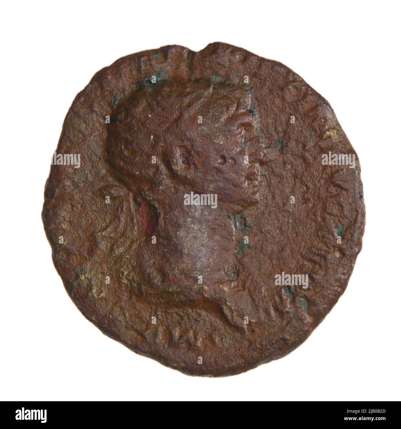 Roman Empire, Trajan (98 117), Rome 114 117 AD; Semis, copper (Cu) Menna Rzym, Trajan Stock Photo