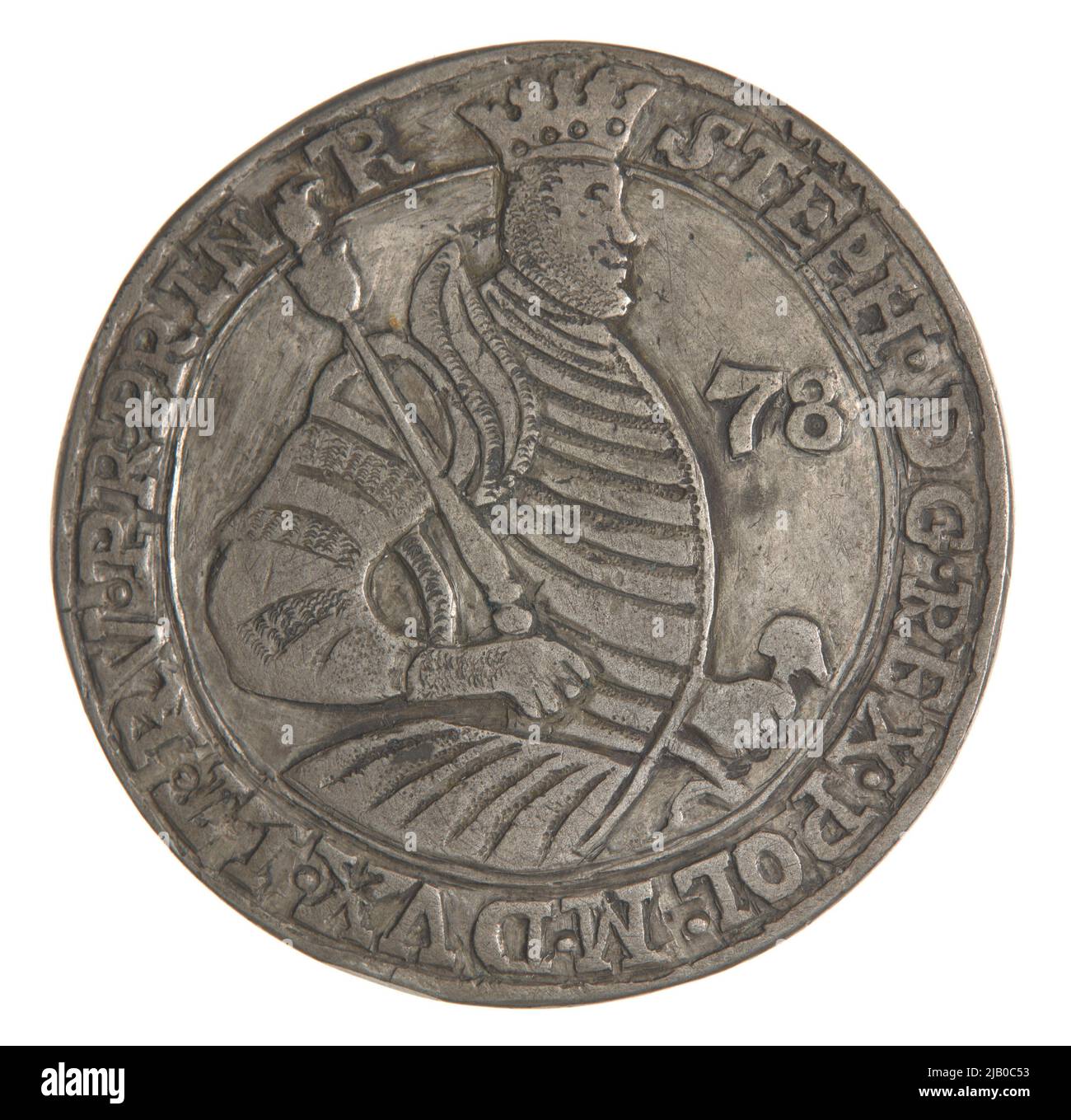 Falsification, Stefan Batory Crown Talar (1576–1586), dated 1578; XIX W. unknown Stock Photo