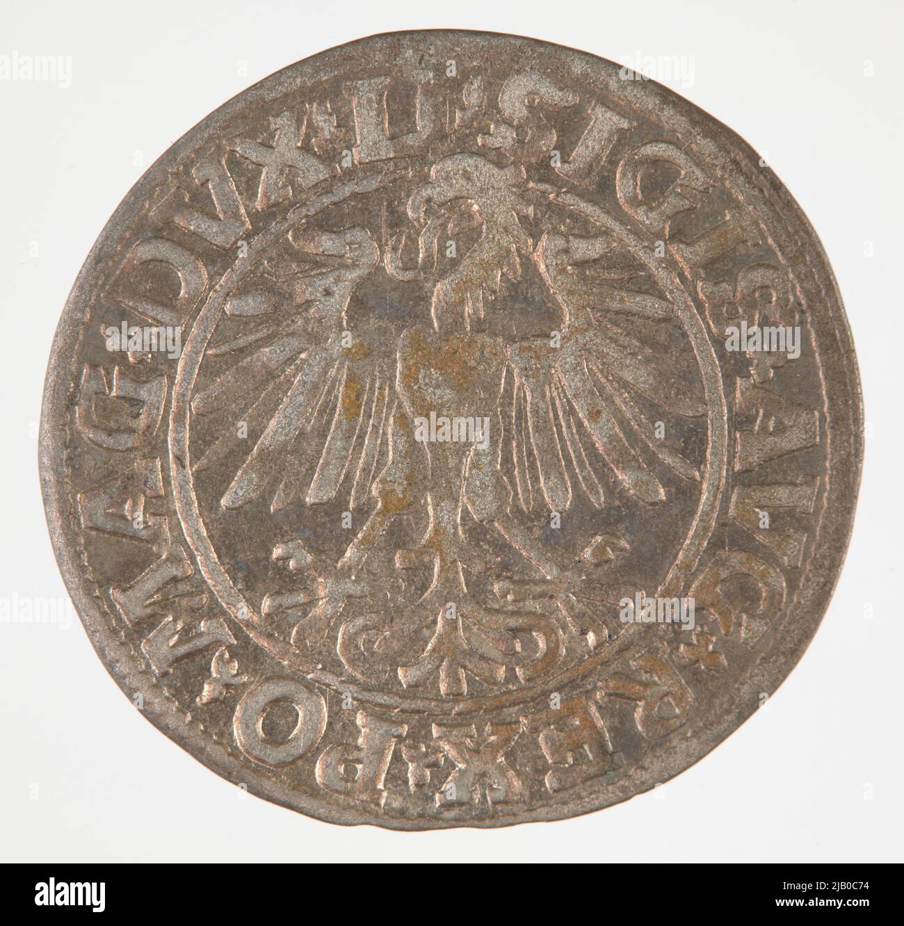 Zygmunt II August [1544 (1548) 1572], half grave, Vilnius; 1548 Mint of Vilnius, Zygmunt August Stock Photo