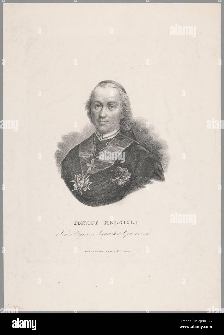 Ignacy Krasicki (1735 Dubiecko  1801 Berlin) of the Rogala coat of arms  Warmian bishop in 1767 1795, Archbishop of Gniezno in 1795 1801, poet, prose writer and encyclopedist Simon, K. A., Ksi Garnia, SKREE FRIPMENT AND LITHING AND LITRABLE Stock Photo