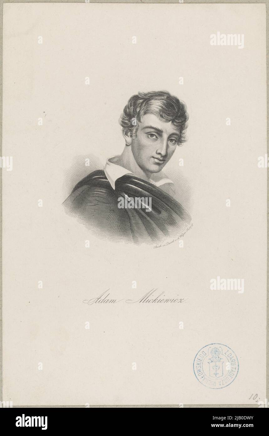 Adam Mickiewicz (1798 Zaosie or Nowogródek  1855 Constantinople)  poet, political and religious activist, mystic Weger, August (1823 1892) Stock Photo