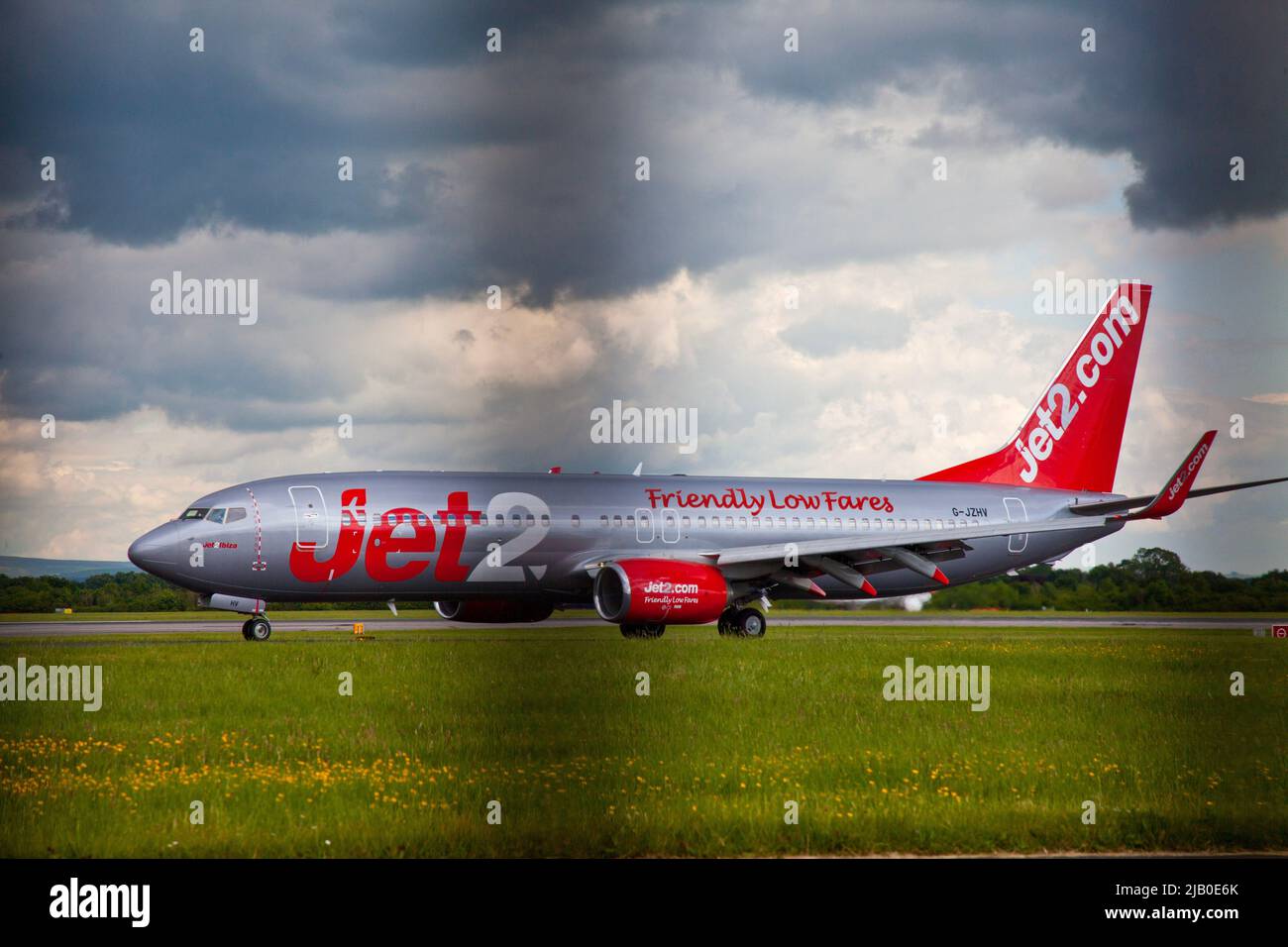 Manchester Airport runway Stock Photo