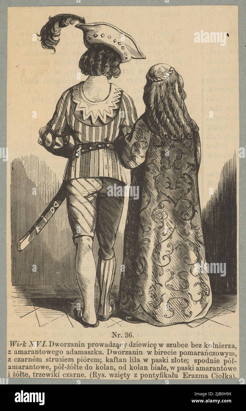 The 16th century. A courtier leading a virgin in Szubka without a collar ()  (fig Unknown, Kossak, Juliusz (1824 1899 Stock Photo - Alamy