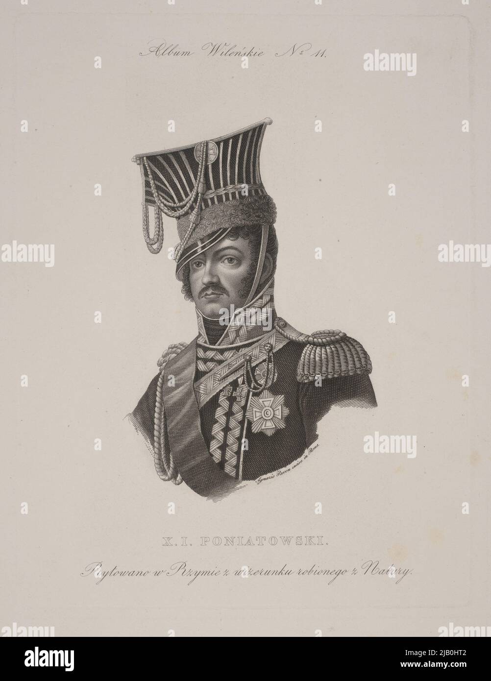 Józef Antoni Poniatowski (1763 1813), Chief of the PoIIsh Army, Marshal of the Empire. From: Vilnius Albums, ed. JK Wilczyński, series 3, Paris 1849 1850, sheath 1 Pavon, Ignazio (1790 1858) Stock Photo