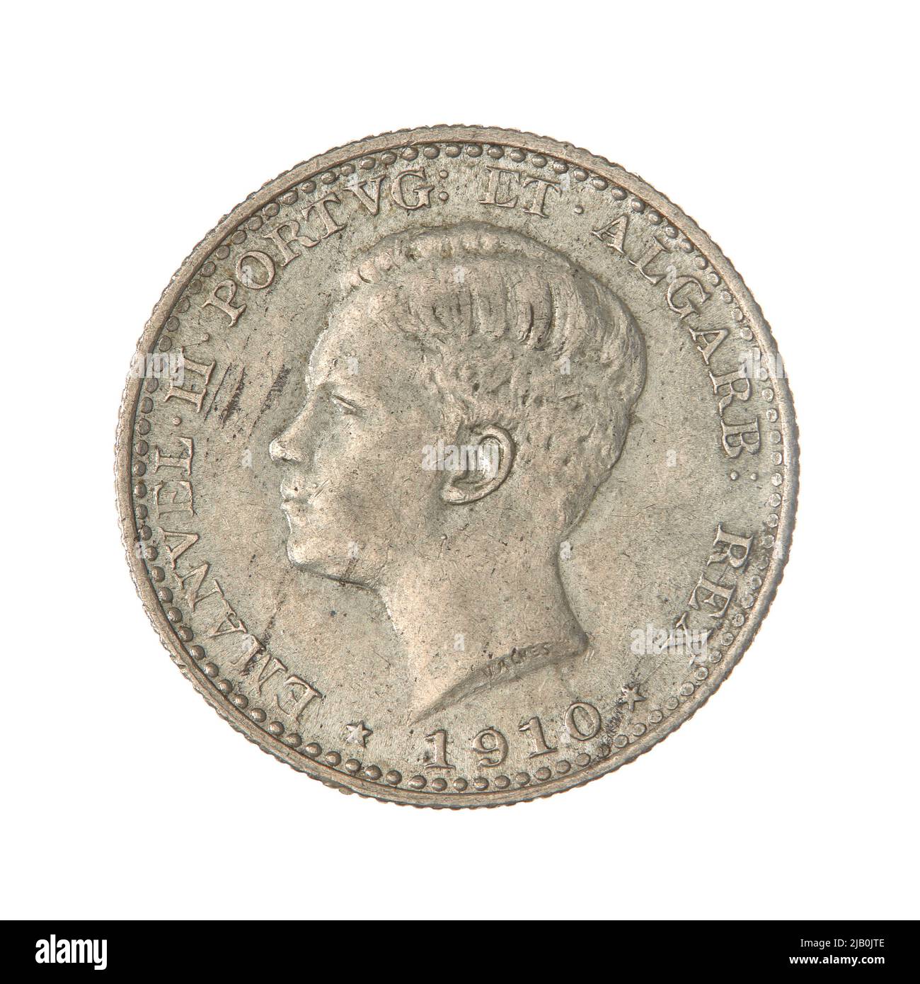 Portugal, Manuel II (1908 1910), Kingdom of Portugal, 100 Reis; 1910 ALVES, Valancio Stock Photo