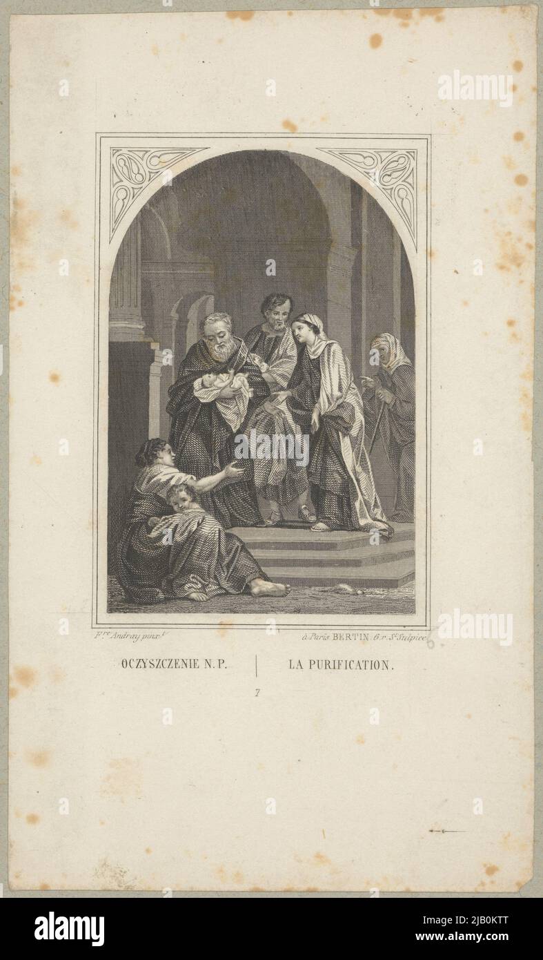 Cleansing N. P.  Offering the Lord Jesus in the temple Bertin, François Edoudard (1797 187 187 187), andra Stock Photo