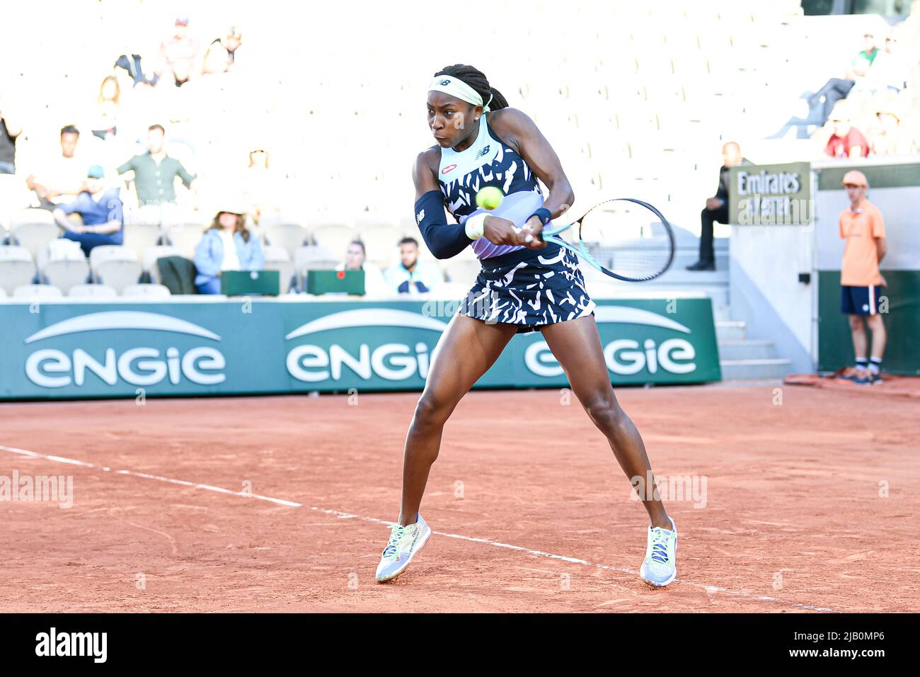 Cori "Coco" Gauff of USA during the French Open, Grand Slam tennis