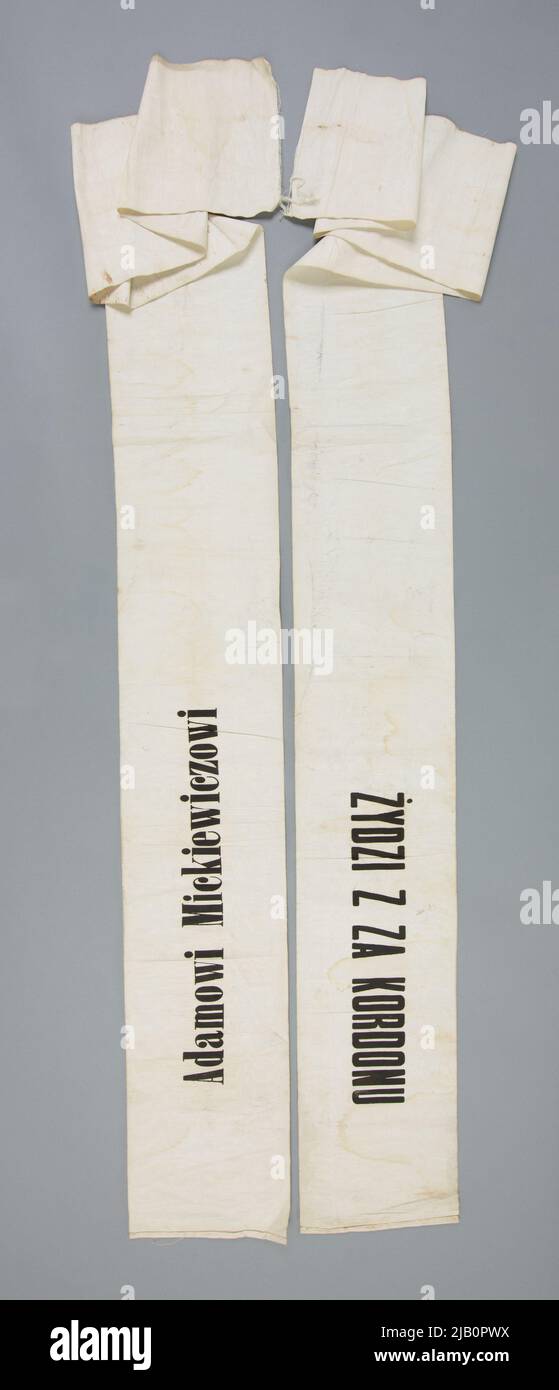 A sash from the funeral of Adam Mickiewicz in Krakow on July 4, 1890 Stock Photo