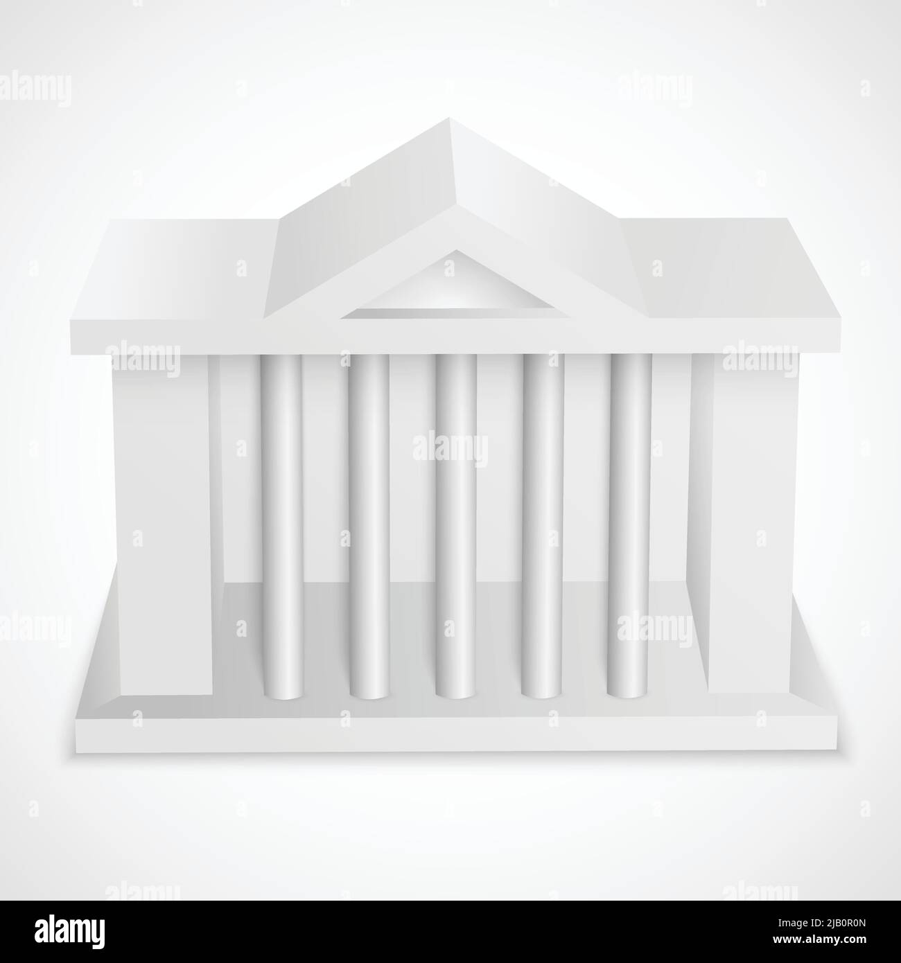 Bank icon white 3d building template isolated vector illustration Stock Vector