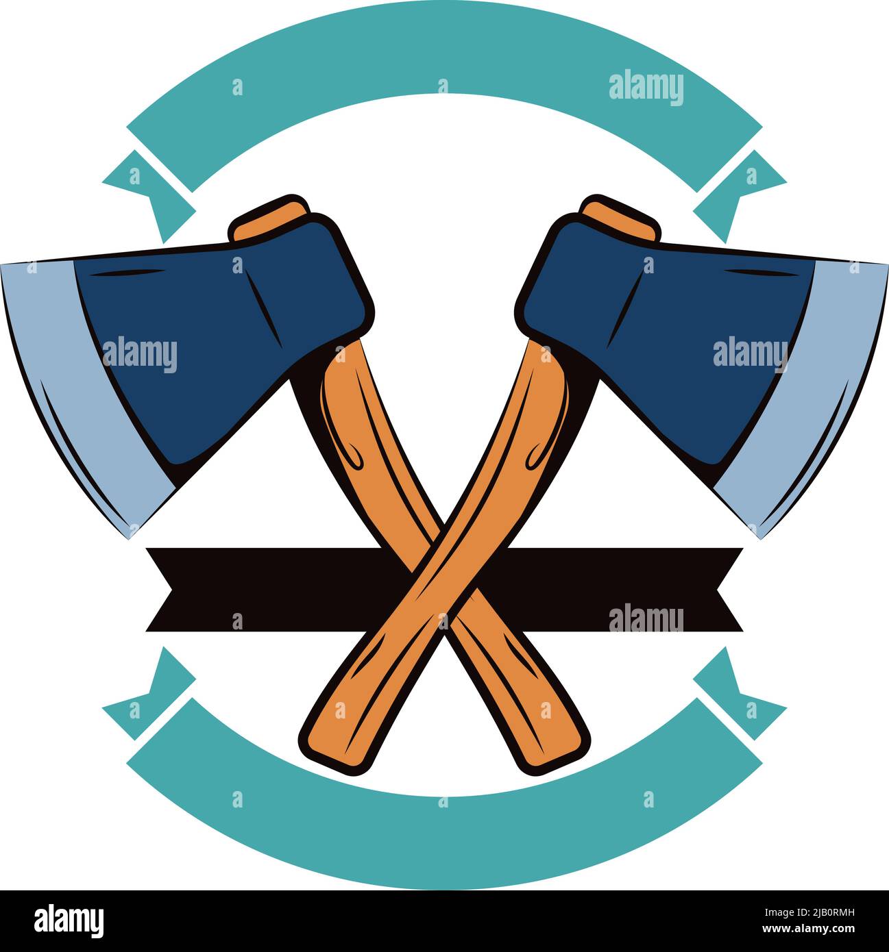 crossed axes badge Stock Vector Image & Art Alamy