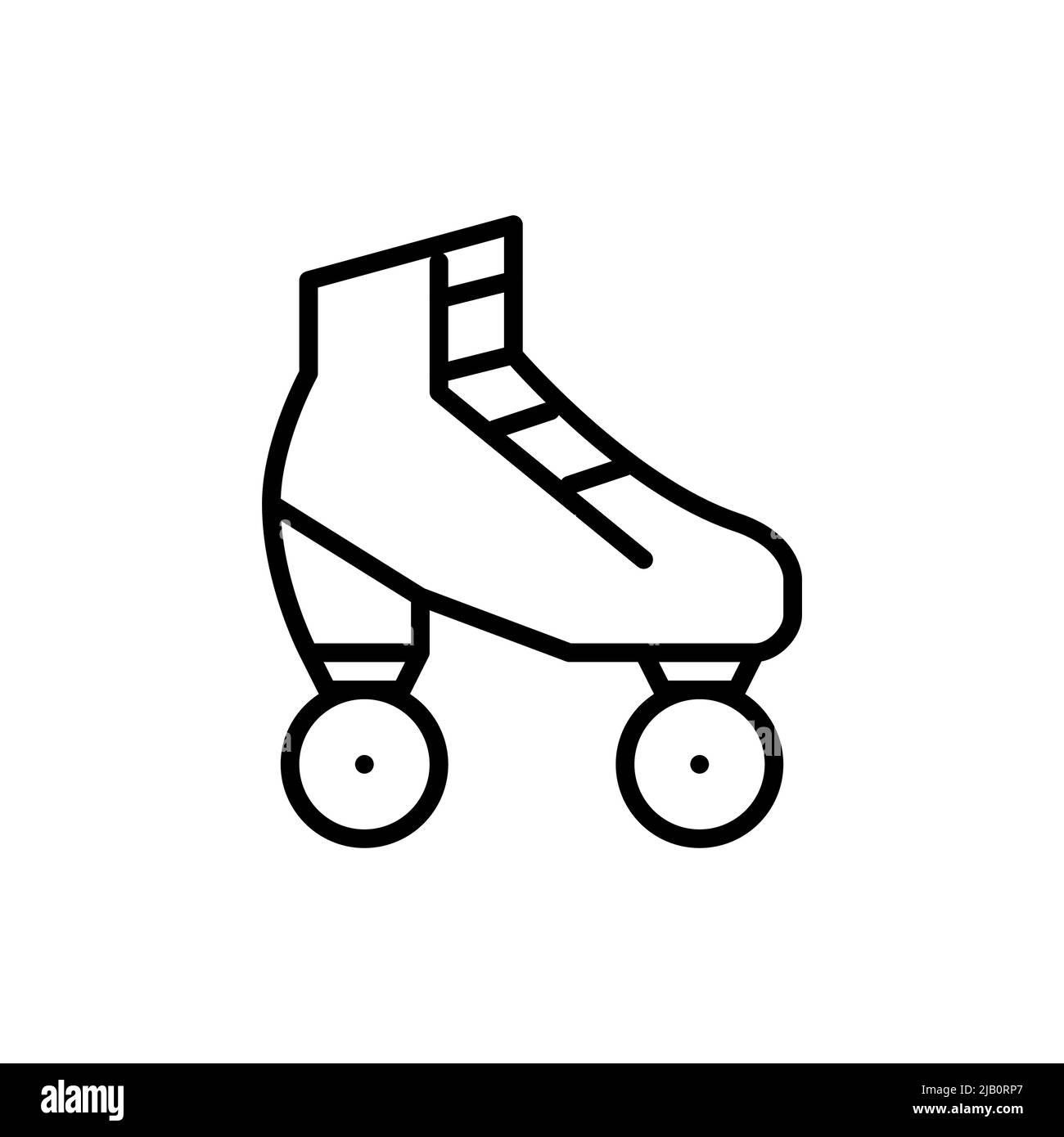 Retro roller skates icon. Pixel perfect, editable stroke Stock Vector