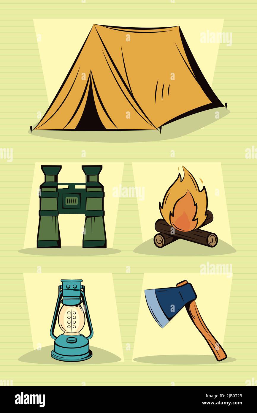 camping icon set Stock Vector Image & Art - Alamy