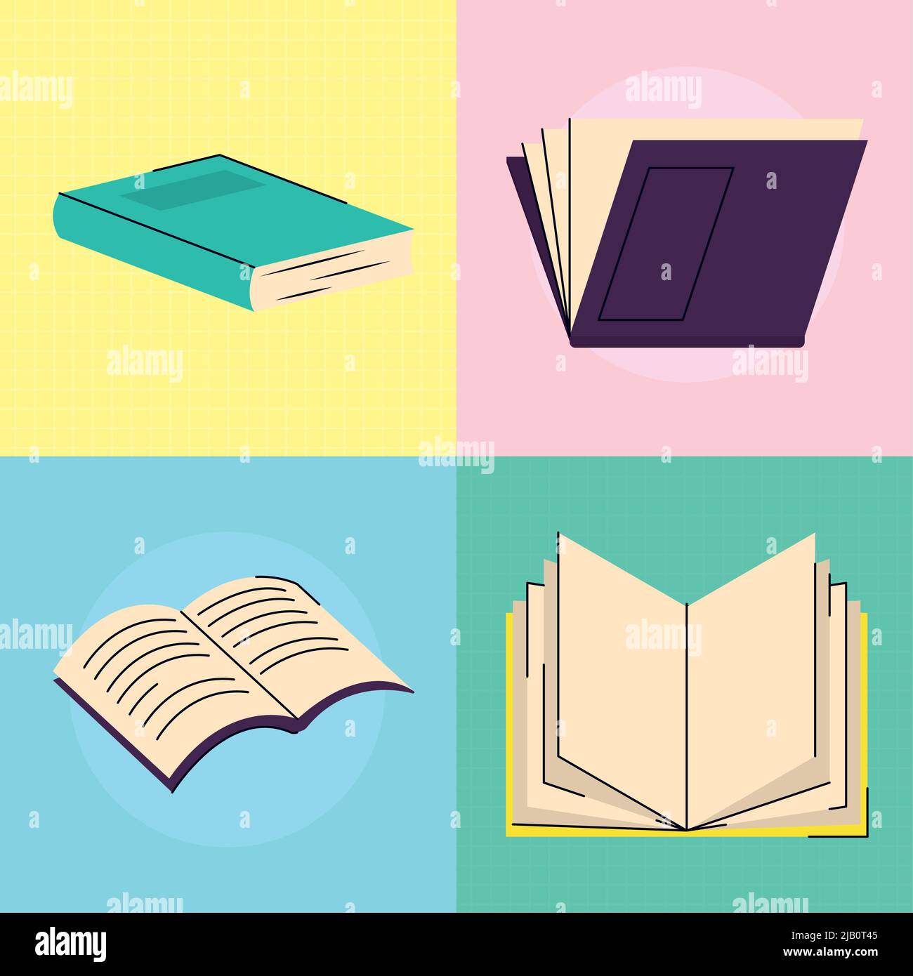 colorful books icon set Stock Vector Image & Art - Alamy