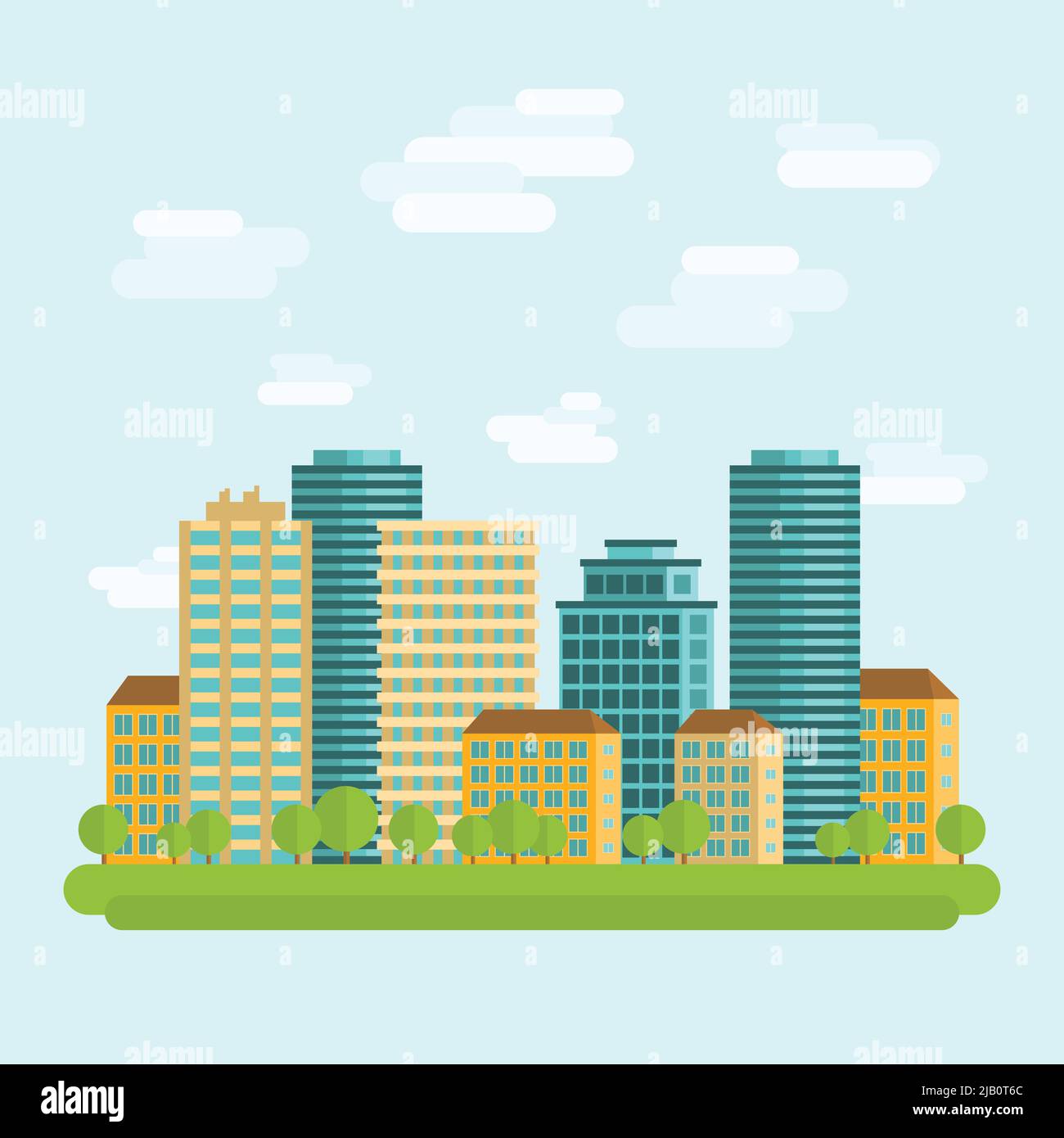 Central downtown area skyline view Stock Vector Images - Alamy
